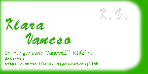 klara vancso business card